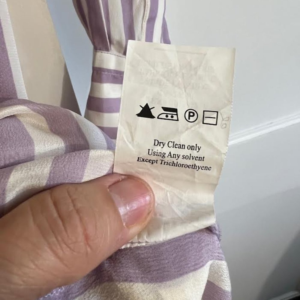 New Balance Heidi Klum Collection Eggshell and Lilac 100% Silk Dress - Size XL - Picture 4 of 8